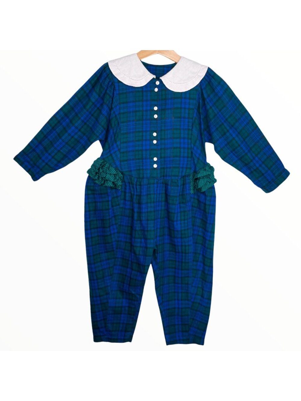 Vintage Mousefeathers Ruffle Bum Collared Long Sleeve Romper Jumper Outfit 4 -5